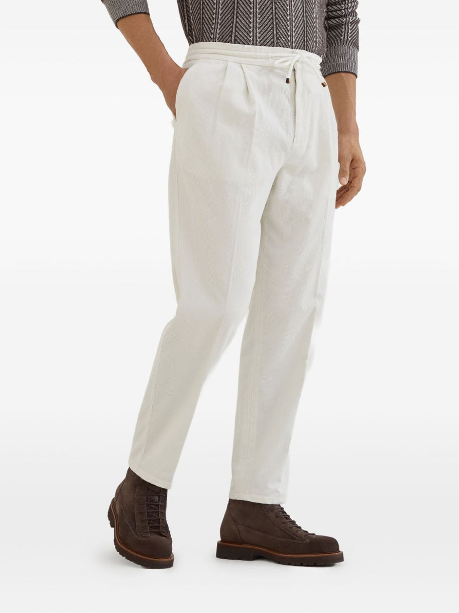Brunello Cucinelli Velvet Trousers - White