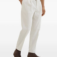 Brunello Cucinelli Velvet Trousers - White