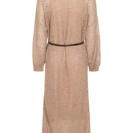 Brunello Cucinelli Wool Long Dress - Brown