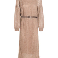 Brunello Cucinelli Wool Long Dress - Brown