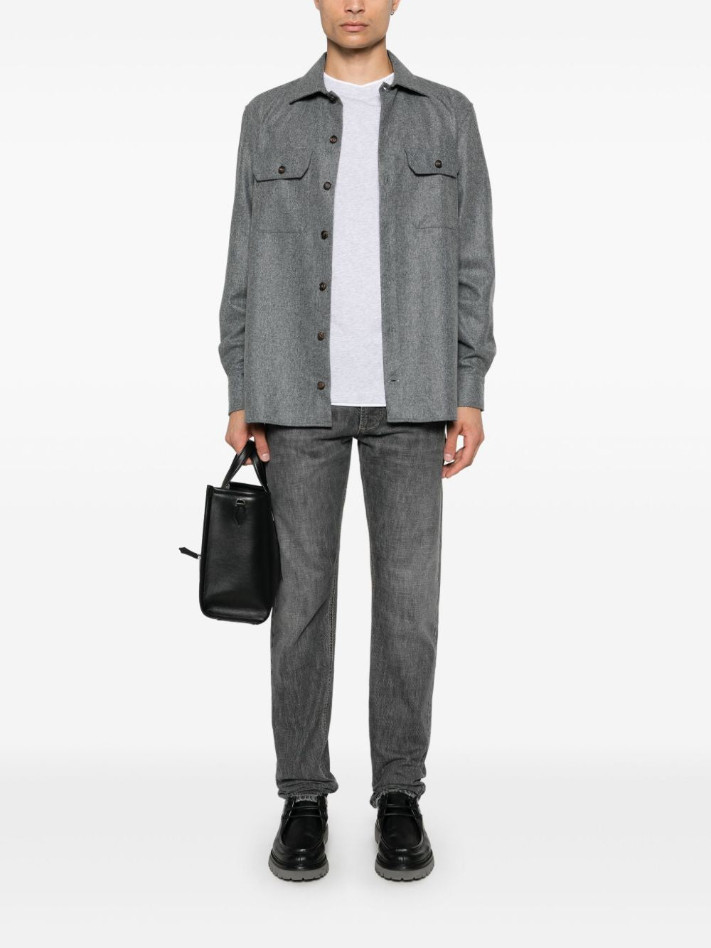 Brunello Cucinelli Wool Shirt - Grey