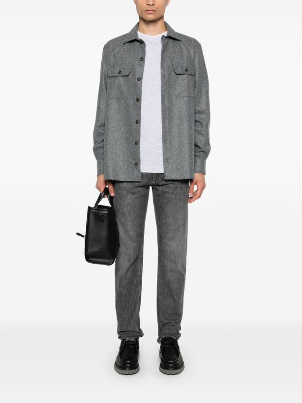 Brunello Cucinelli Wool Shirt - Grey