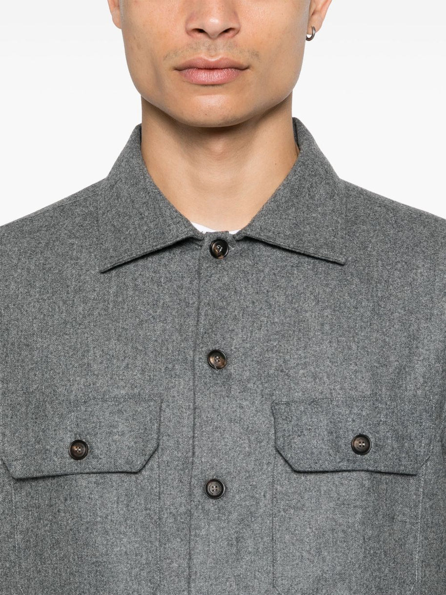 Brunello Cucinelli Wool Shirt - Grey