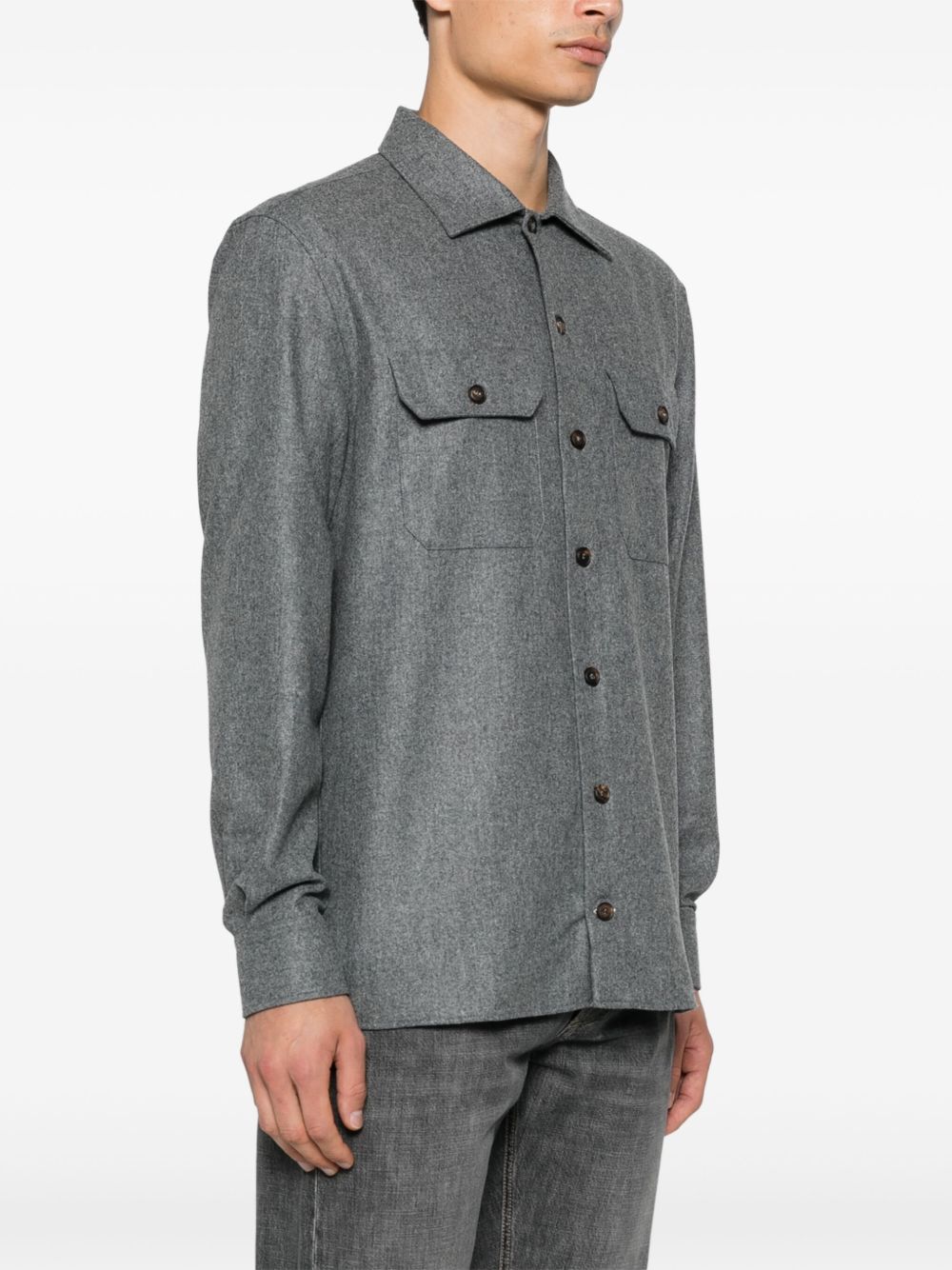 Brunello Cucinelli Wool Shirt - Grey