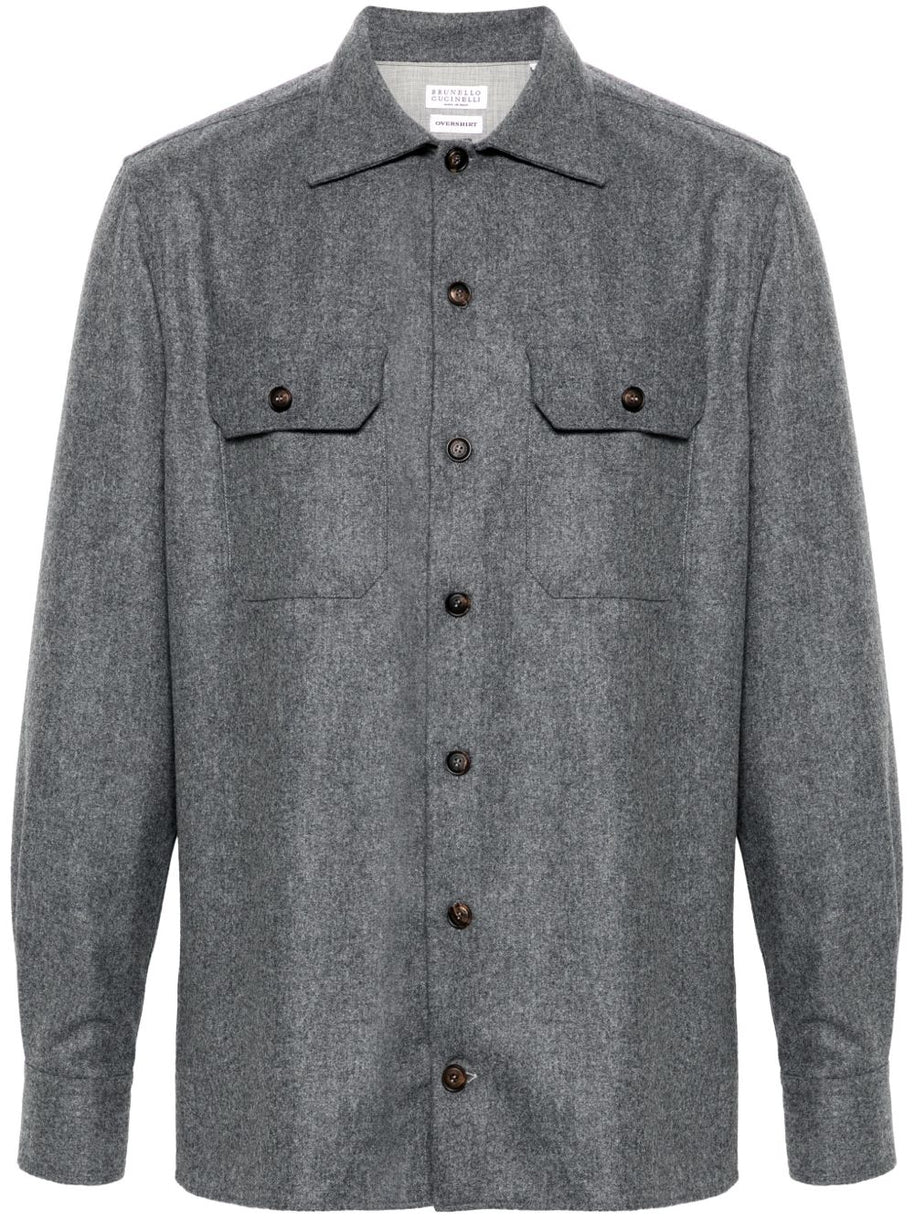 Brunello Cucinelli Wool Shirt - Grey