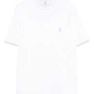 Brunello Cucinelli Logo Cotton T-shirt - White
