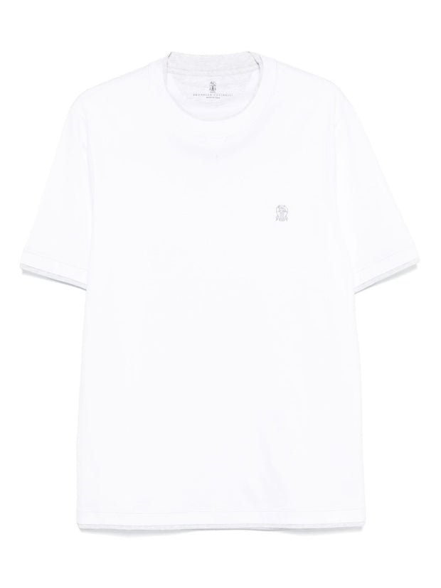 Brunello Cucinelli Logo Cotton T-shirt - White