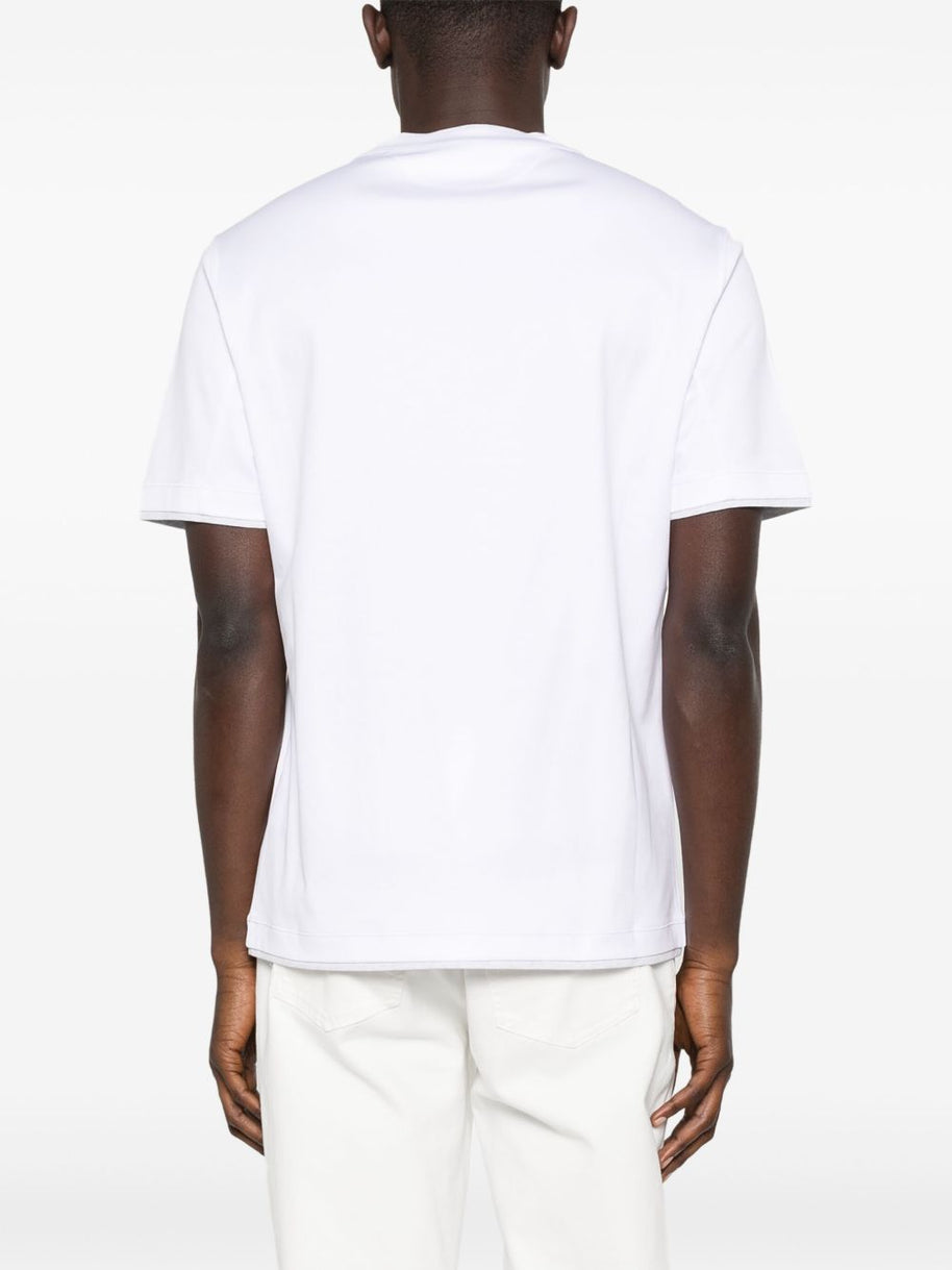 Brunello Cucinelli Logo Cotton T-shirt - White
