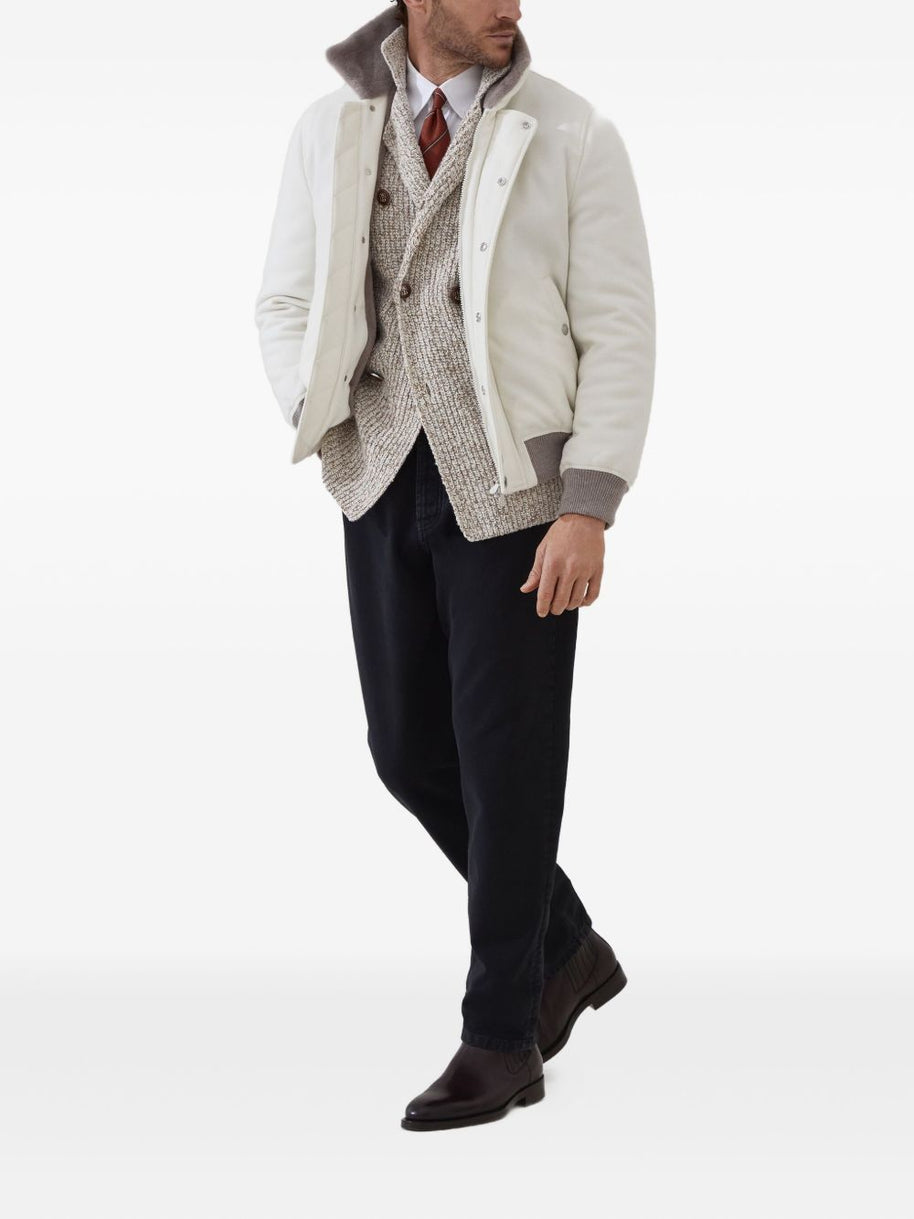 Brunello Cucinelli Wool And Cashmere Jacket - Beige