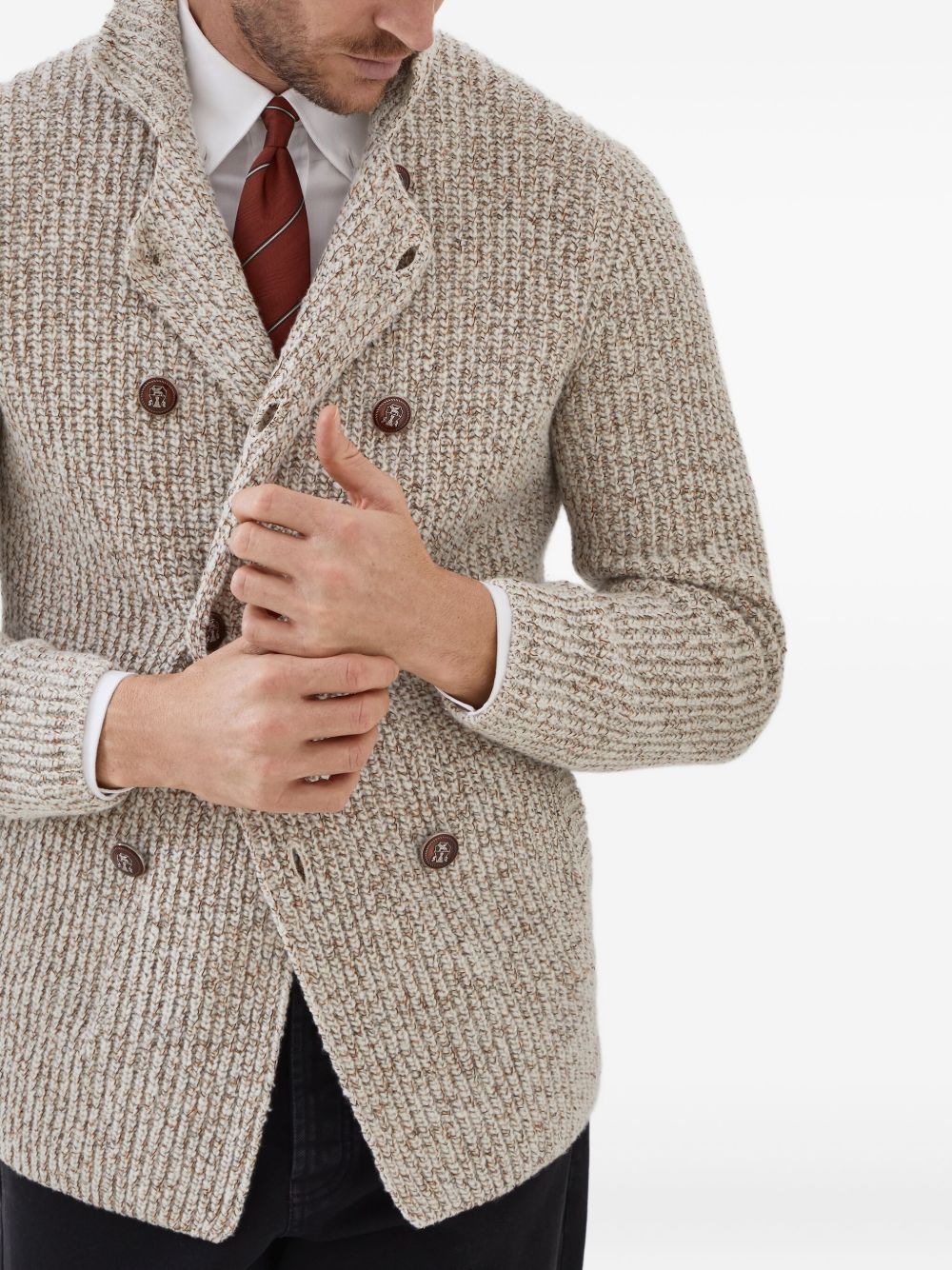Brunello Cucinelli Wool And Cashmere Jacket - Beige