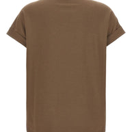 Brunello Cucinelli Cotton V-necked T-shirt - Brown