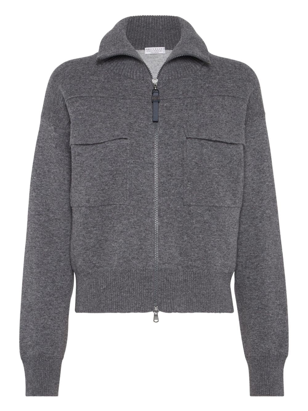 Brunello Cucinelli Cashmere Zipped Cardigan - Grey