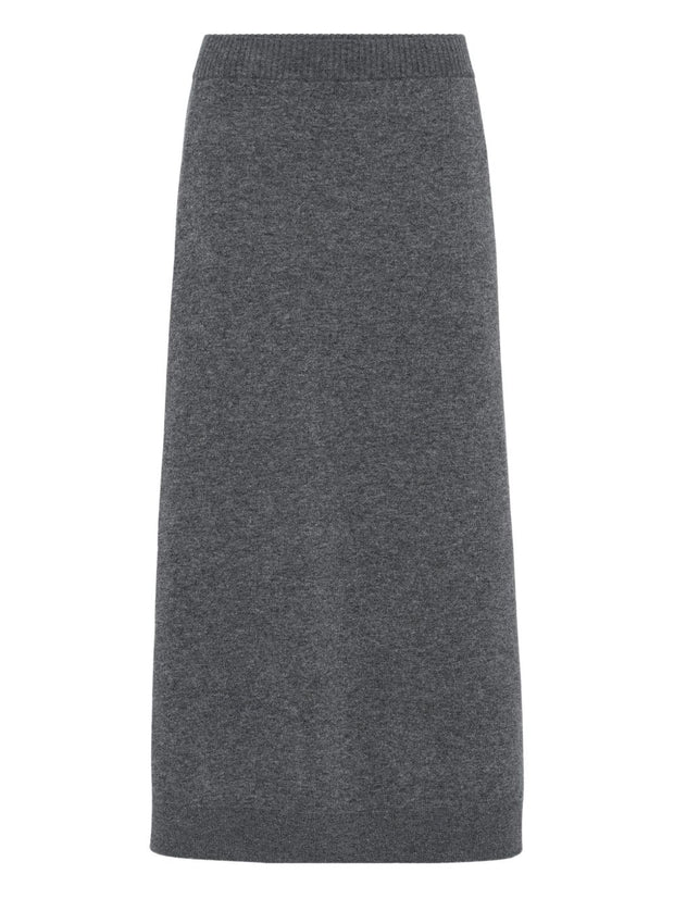 Brunello Cucinelli Cashmere Midi Skirt - Grey