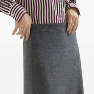 Brunello Cucinelli Cashmere Midi Skirt - Grey