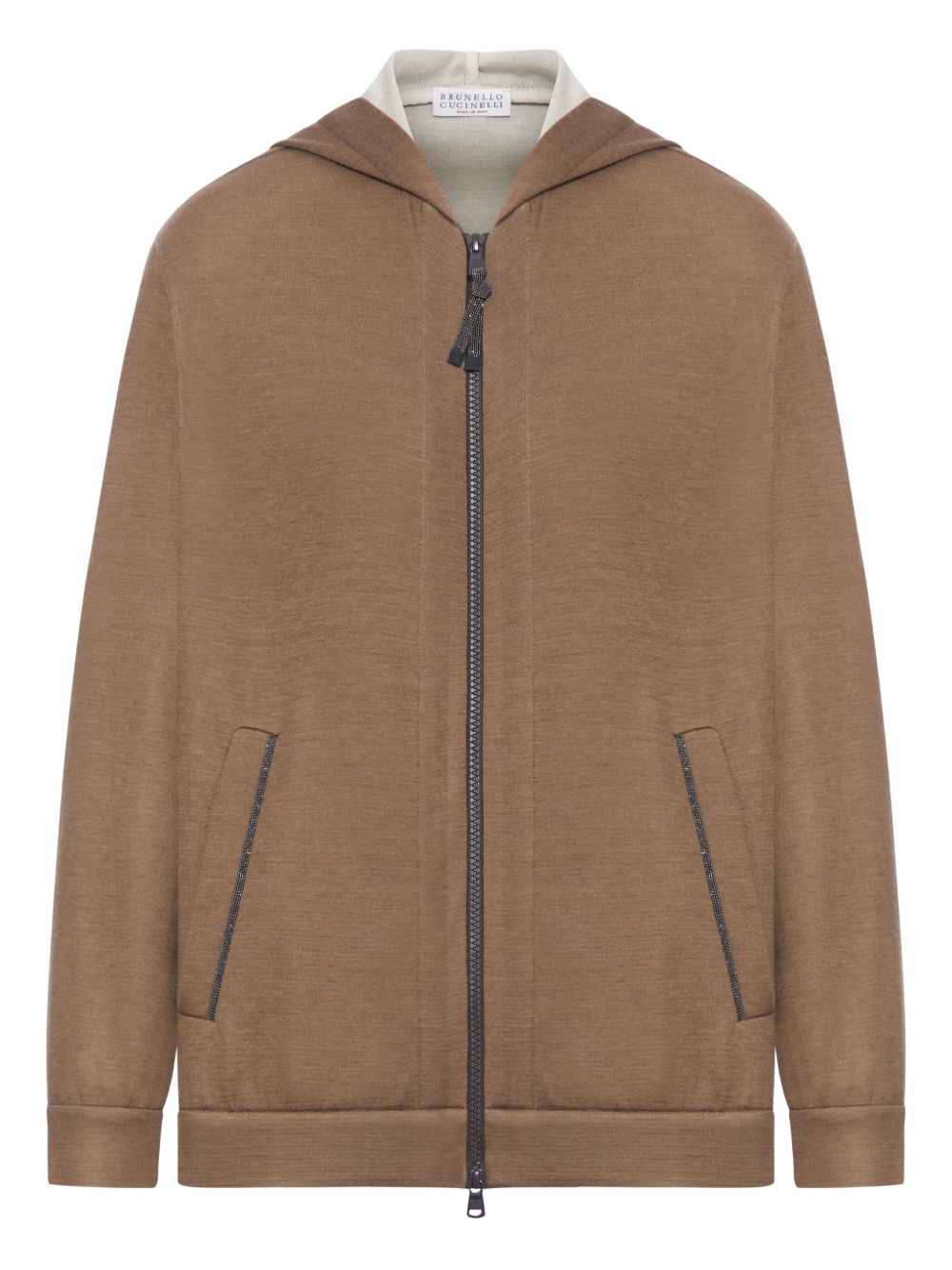 Brunello Cucinelli Cotton And Silk Blend Hoodie - Brown