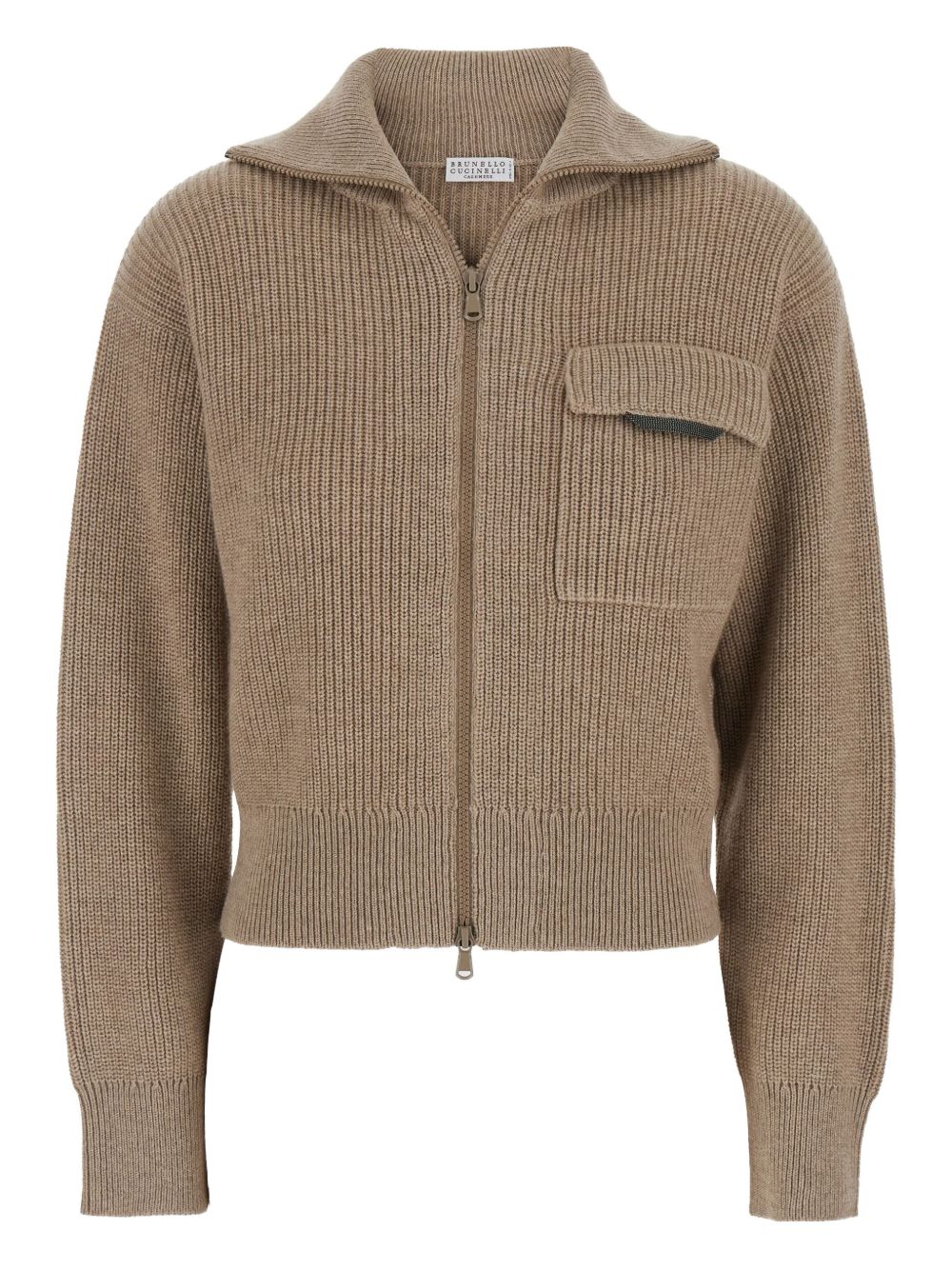 Brunello Cucinelli Cashmere Zipped Cardigan - Brown