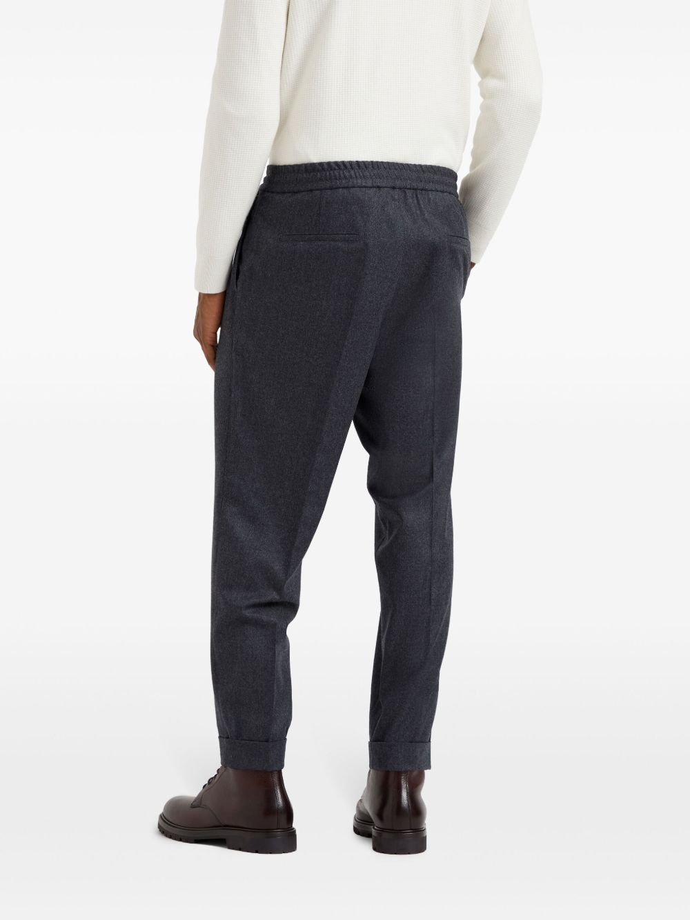 Brunello Cucinelli Drawstring-waistband Wool Tapered Trousers