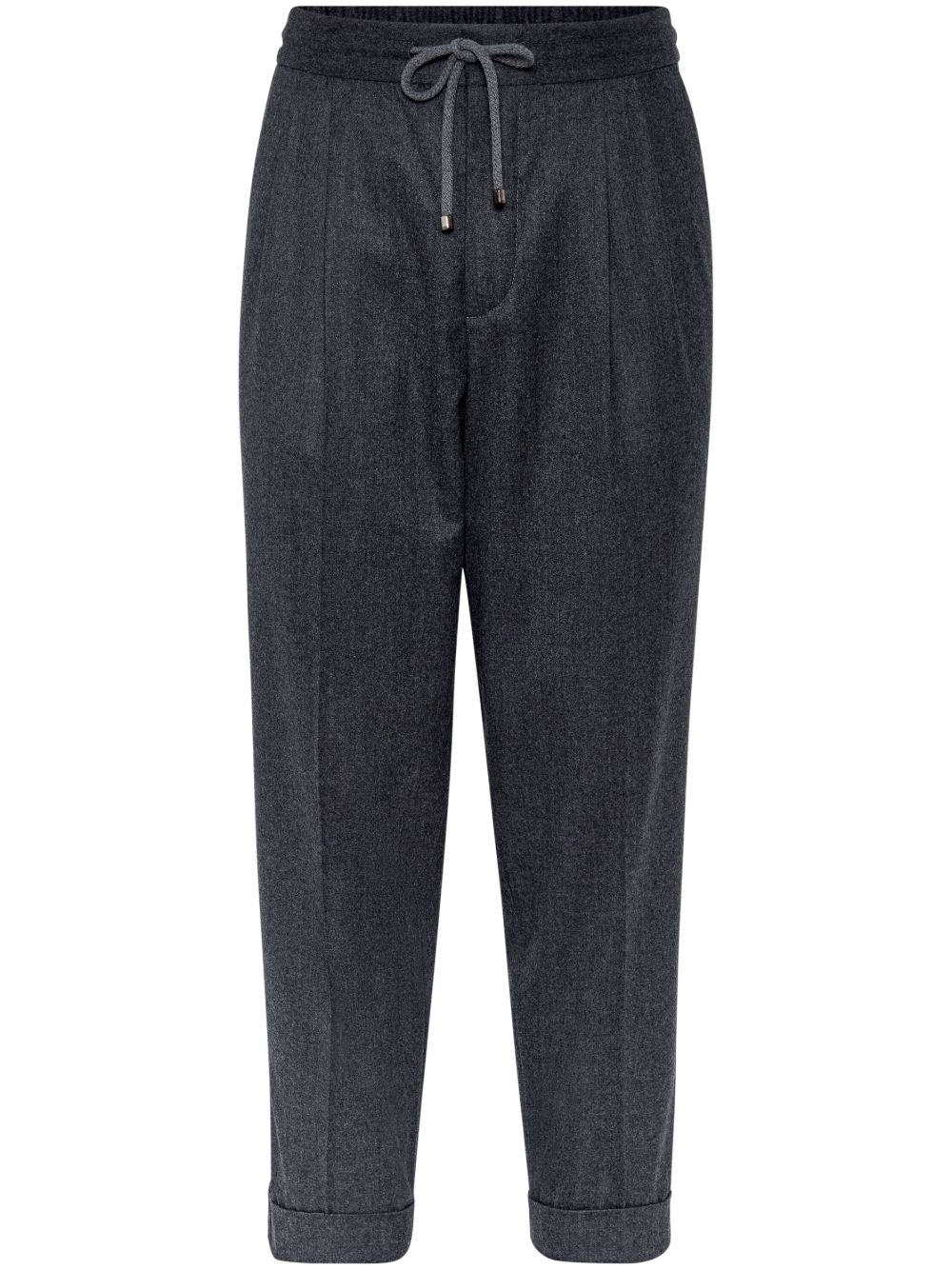 Brunello Cucinelli Drawstring-waistband Wool Tapered Trousers