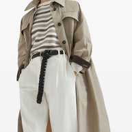 Brunello Cucinelli Water-resistant Techno Cotton Trench With Shiny Detail