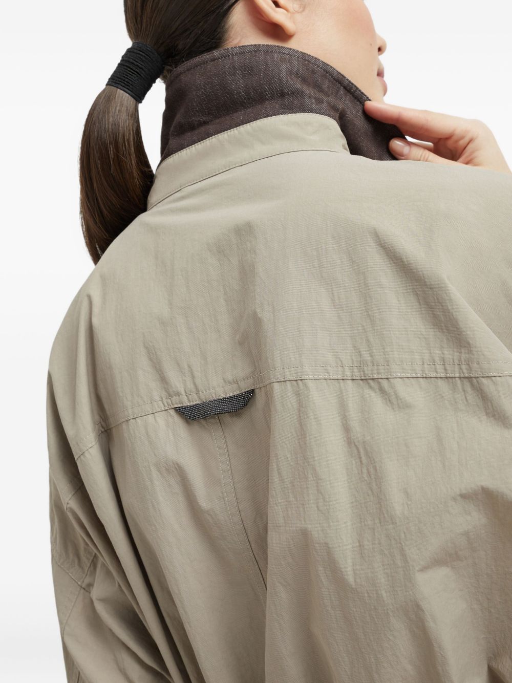 Brunello Cucinelli Water-resistant Techno Cotton Trench With Shiny Detail