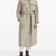 Brunello Cucinelli Water-resistant Techno Cotton Trench With Shiny Detail