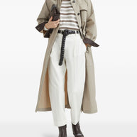 Brunello Cucinelli Water-resistant Techno Cotton Trench With Shiny Detail