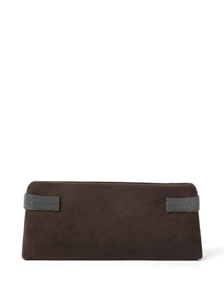 Brunello Cucinelli Suede Leather Clutch Bag -. Black