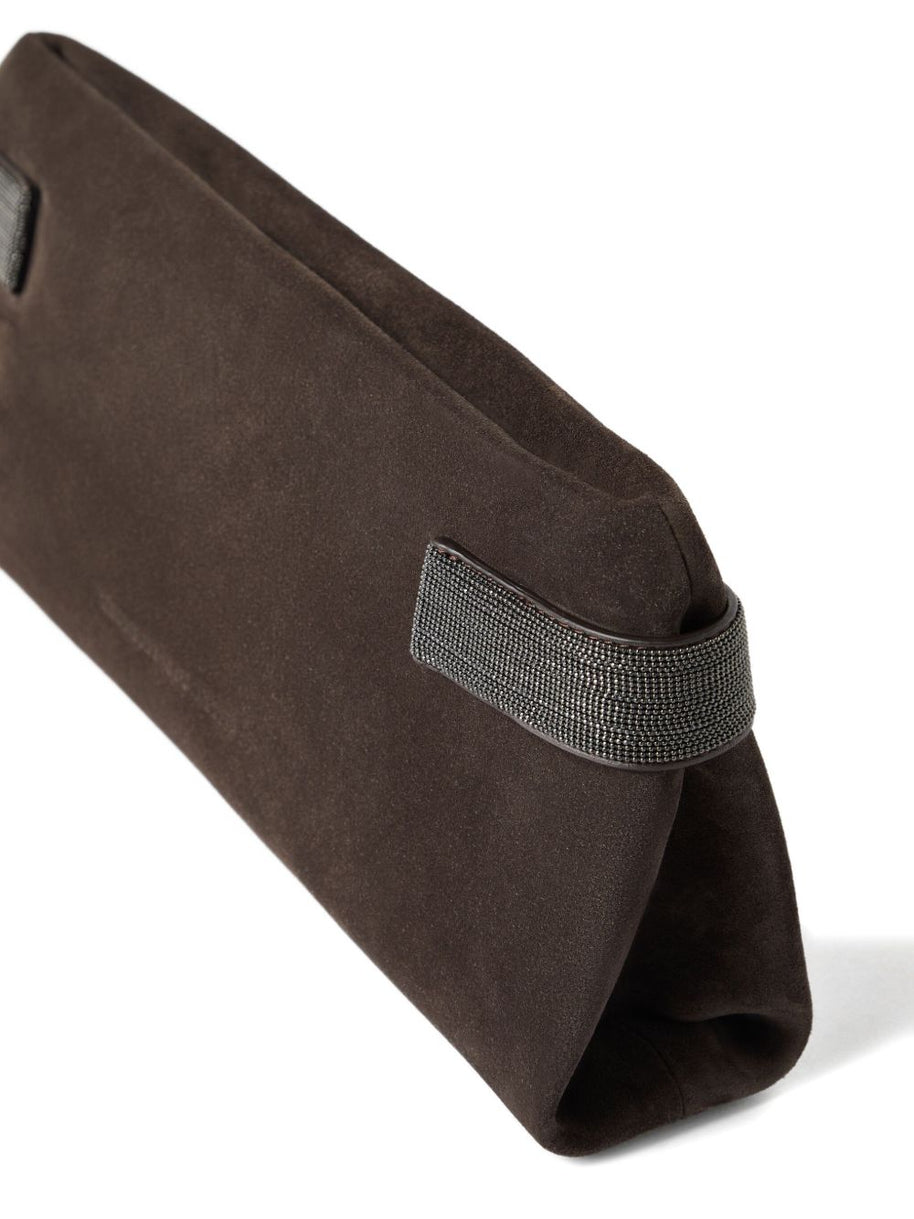 Brunello Cucinelli Suede Leather Clutch Bag -. Black
