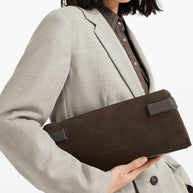 Brunello Cucinelli Suede Leather Clutch Bag -. Black