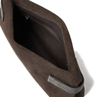 Brunello Cucinelli Suede Leather Clutch Bag -. Black