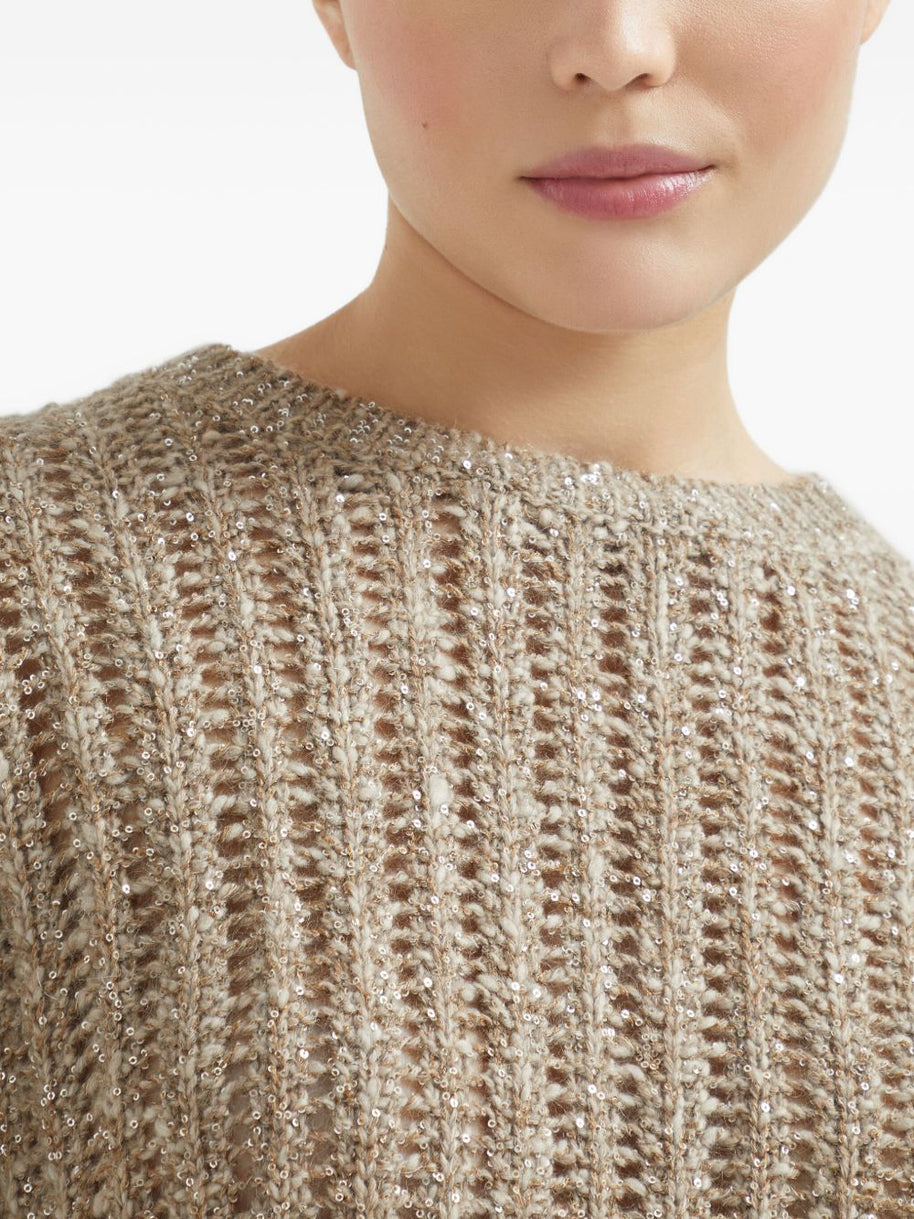 Brunello Cucinelli Wool Crewneck Sweater - Beige