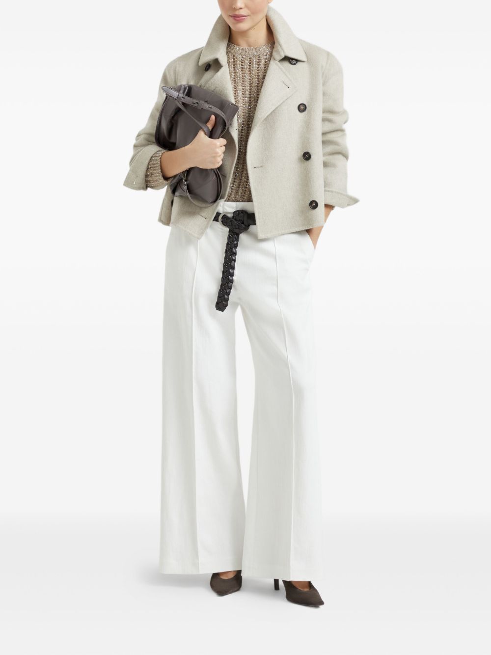 Brunello Cucinelli Wool Crewneck Sweater - Beige