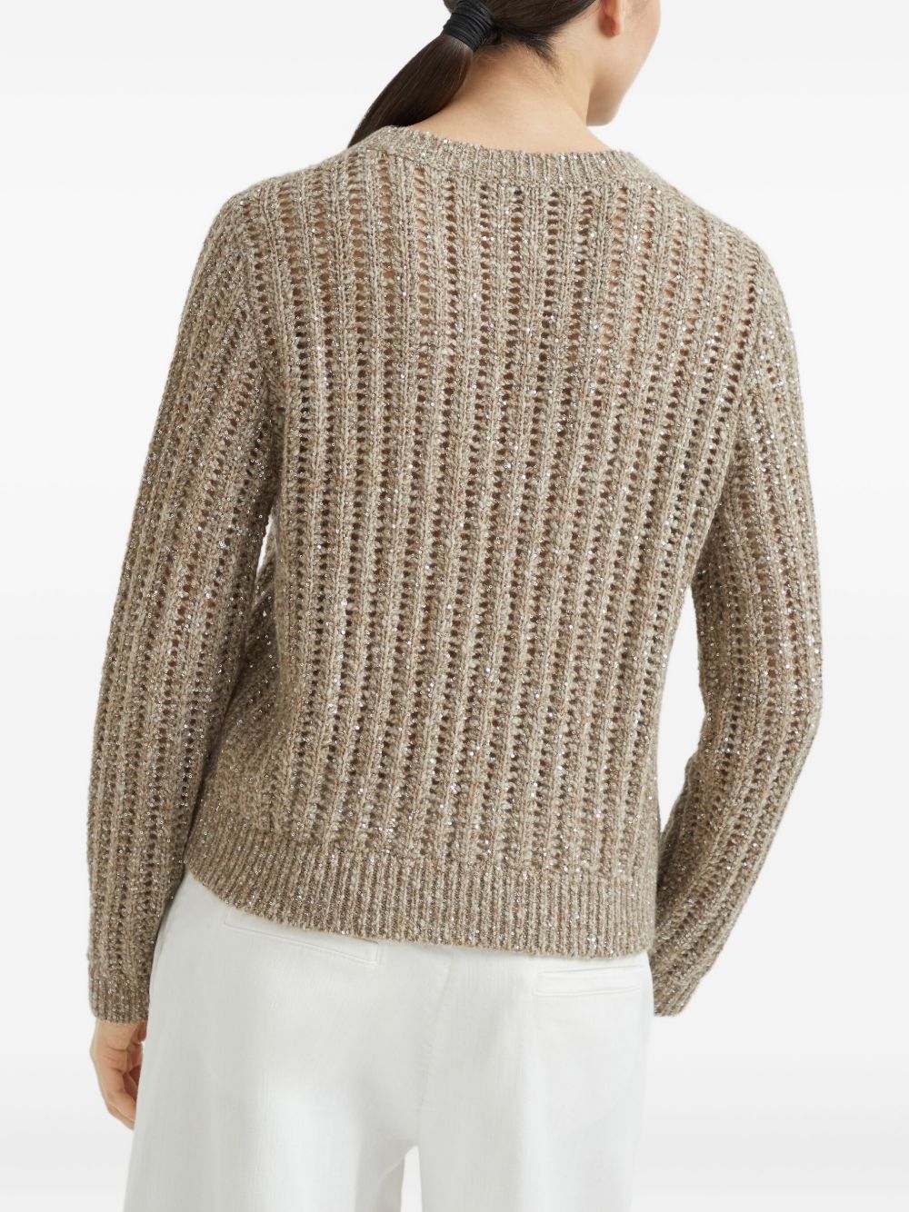 Brunello Cucinelli Wool Crewneck Sweater - Beige