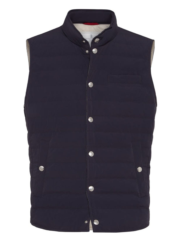 Brunello Cucinelli Nylon Down Vest - Blue
