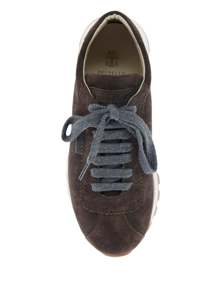Brunello Cucinelli Suede Leather Sneakers - Black