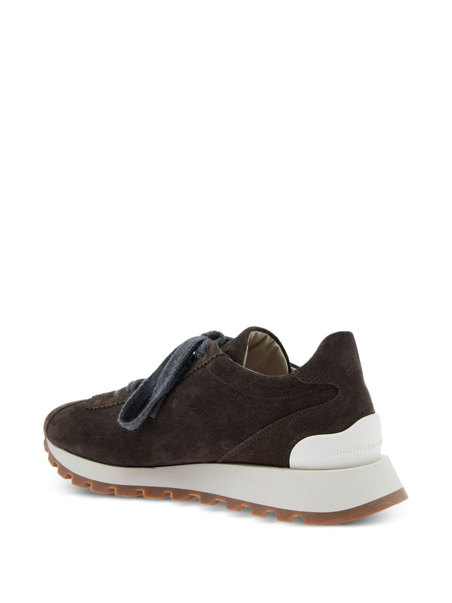 Brunello Cucinelli Suede Leather Sneakers - Black