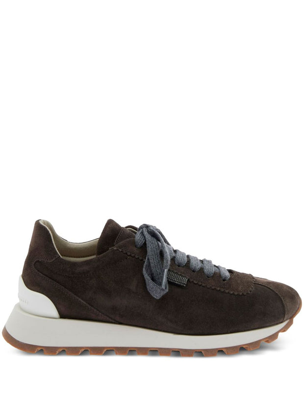 Brunello Cucinelli Suede Leather Sneakers - Black