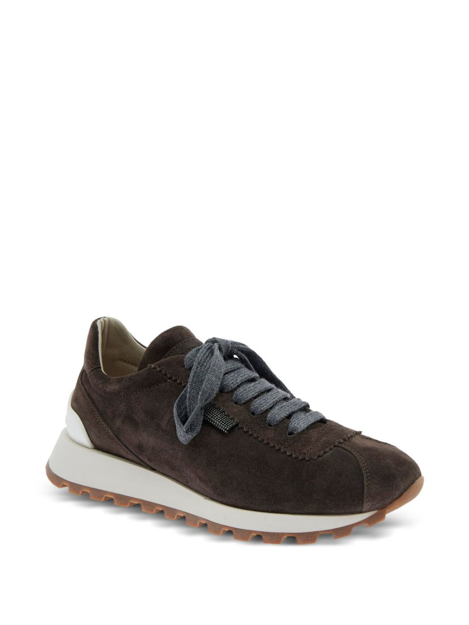 Brunello Cucinelli Suede Leather Sneakers - Black