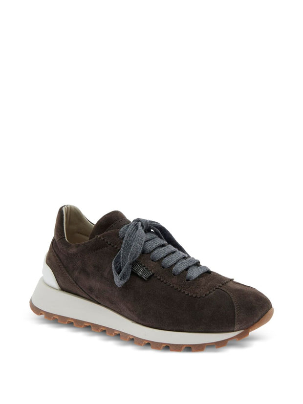 Brunello Cucinelli Suede Leather Sneakers - Black