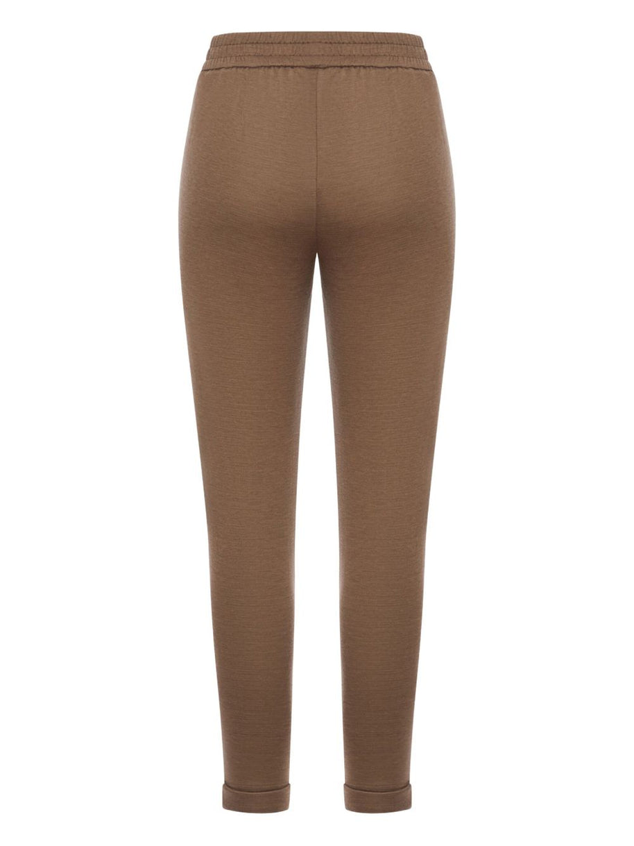 Brunello Cucinelli Cotton And Silk Blend Trousers - Brown