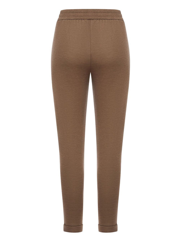 Brunello Cucinelli Cotton And Silk Blend Trousers - Brown