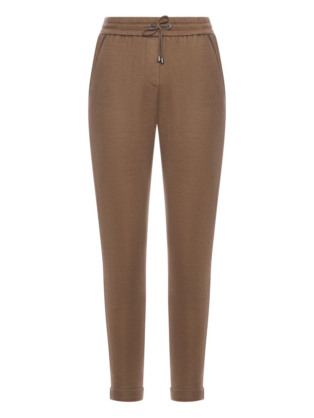 Brunello Cucinelli Cotton And Silk Blend Trousers - Brown