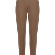 Brunello Cucinelli Cotton And Silk Blend Trousers - Brown