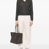 Brunello Cucinelli Wool V-necked Sweater - Grey