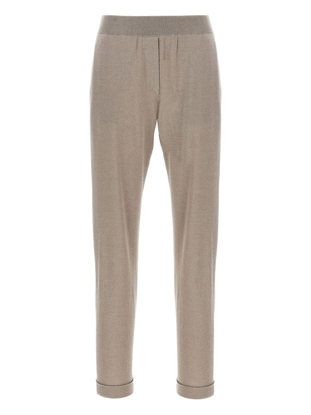 Brunello Cucinelli Wool And Silk Trousers - Dove Grey