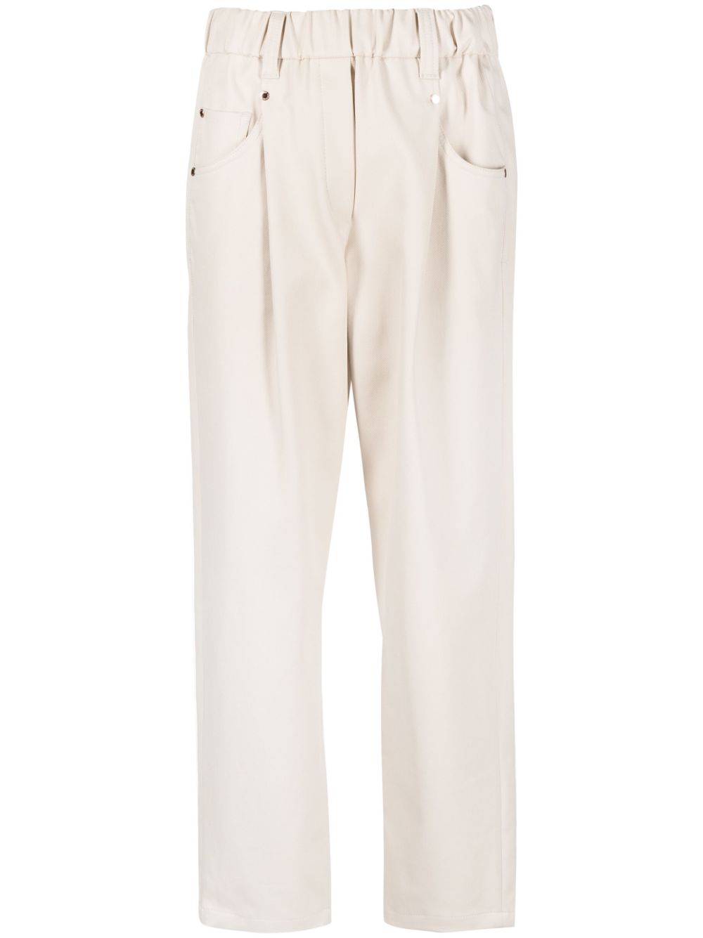 Brunello Cucinelli Elasticated Straight-leg Trousers