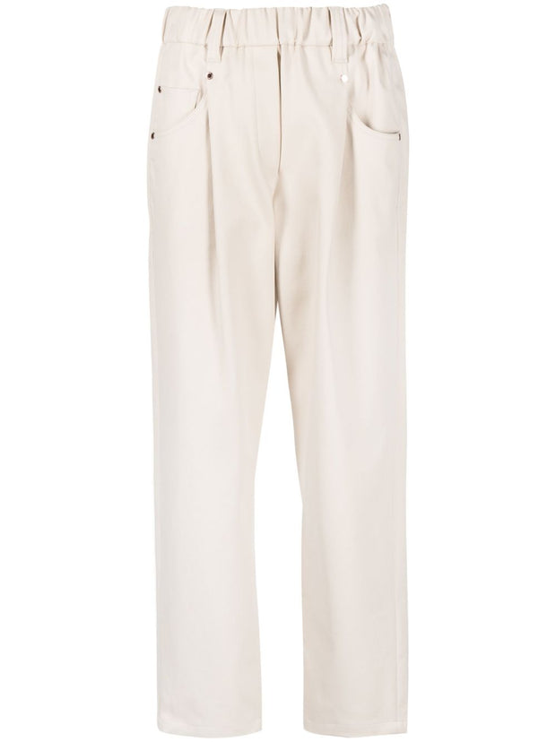 Brunello Cucinelli Elasticated Straight-leg Trousers