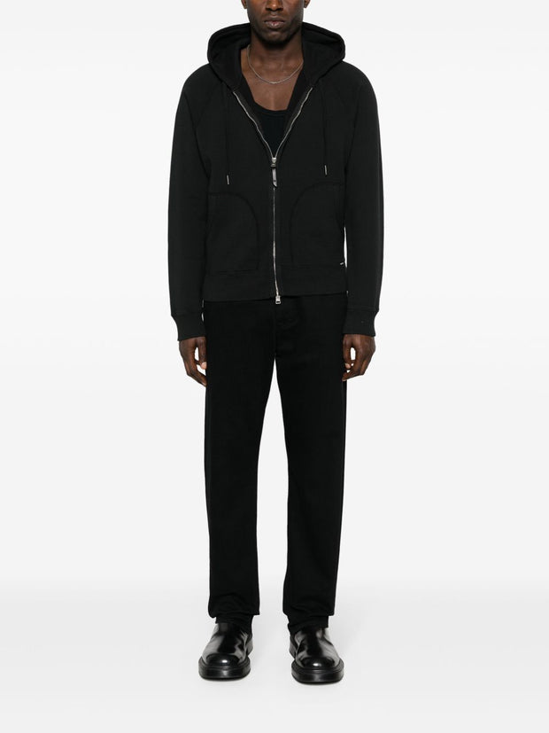 Tom Ford Cotton Zipped Hoodie - Black