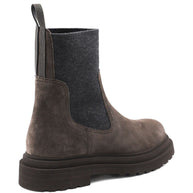 Brunello Cucinelli Suede Leather Chelsea Boots - Black