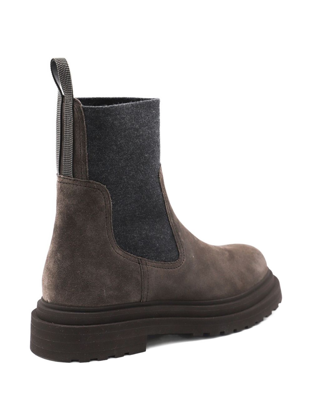 Brunello Cucinelli Suede Leather Chelsea Boots - Black